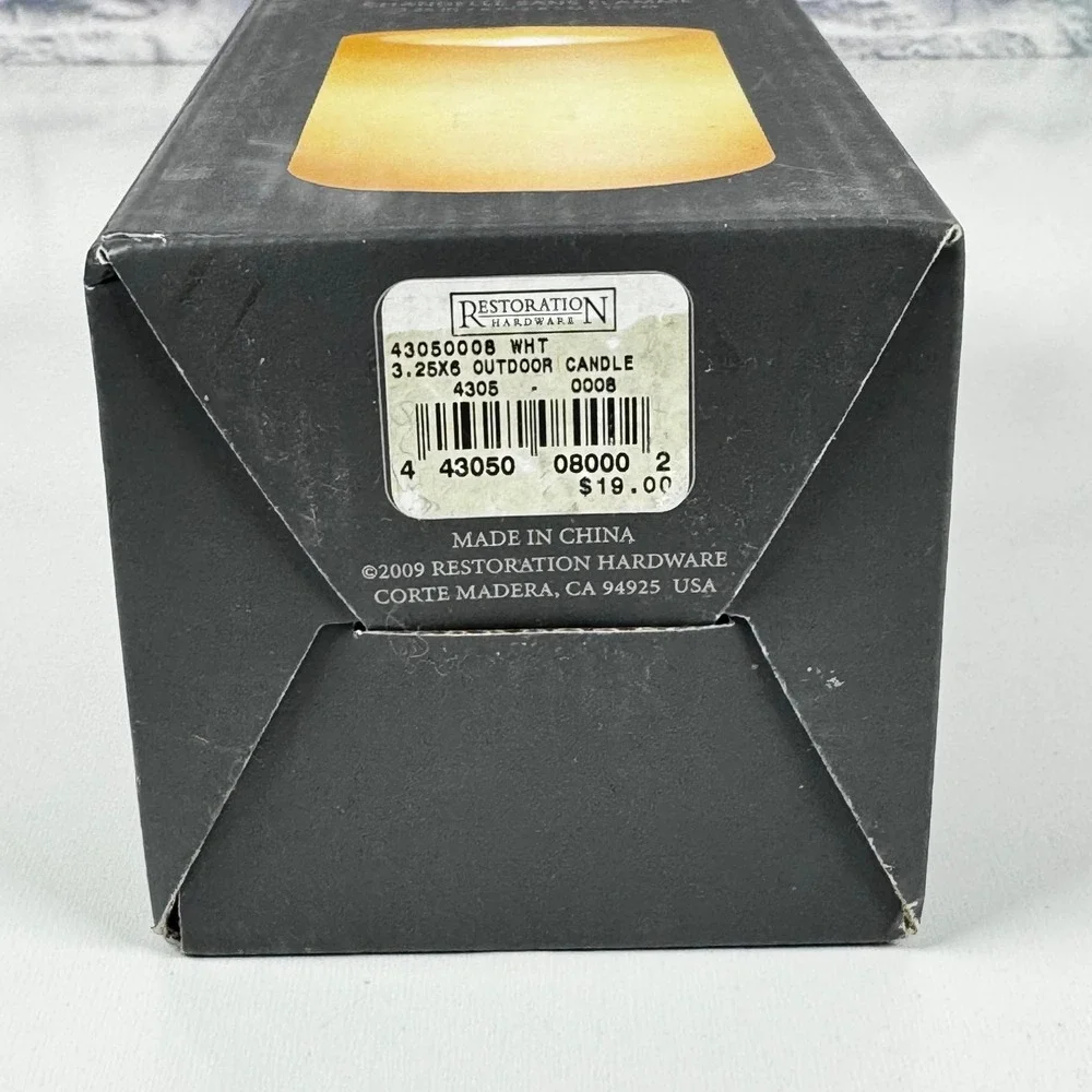 Restoration Hardware Flameless Candle Indoor Outdoor 24hr Timer 3.25x6 White Vtg